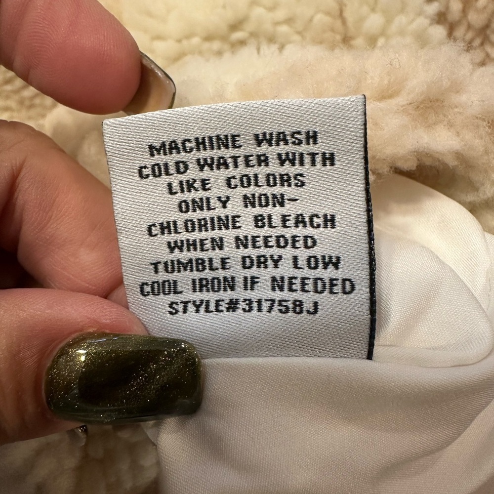 Wild Rose LA Teddy Jacket Women’s Small Faux Shearling Cream Pink Check Sherpa - Picture 8 of 10